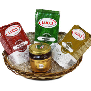 Cesto natalizio caffè macinato e miele
